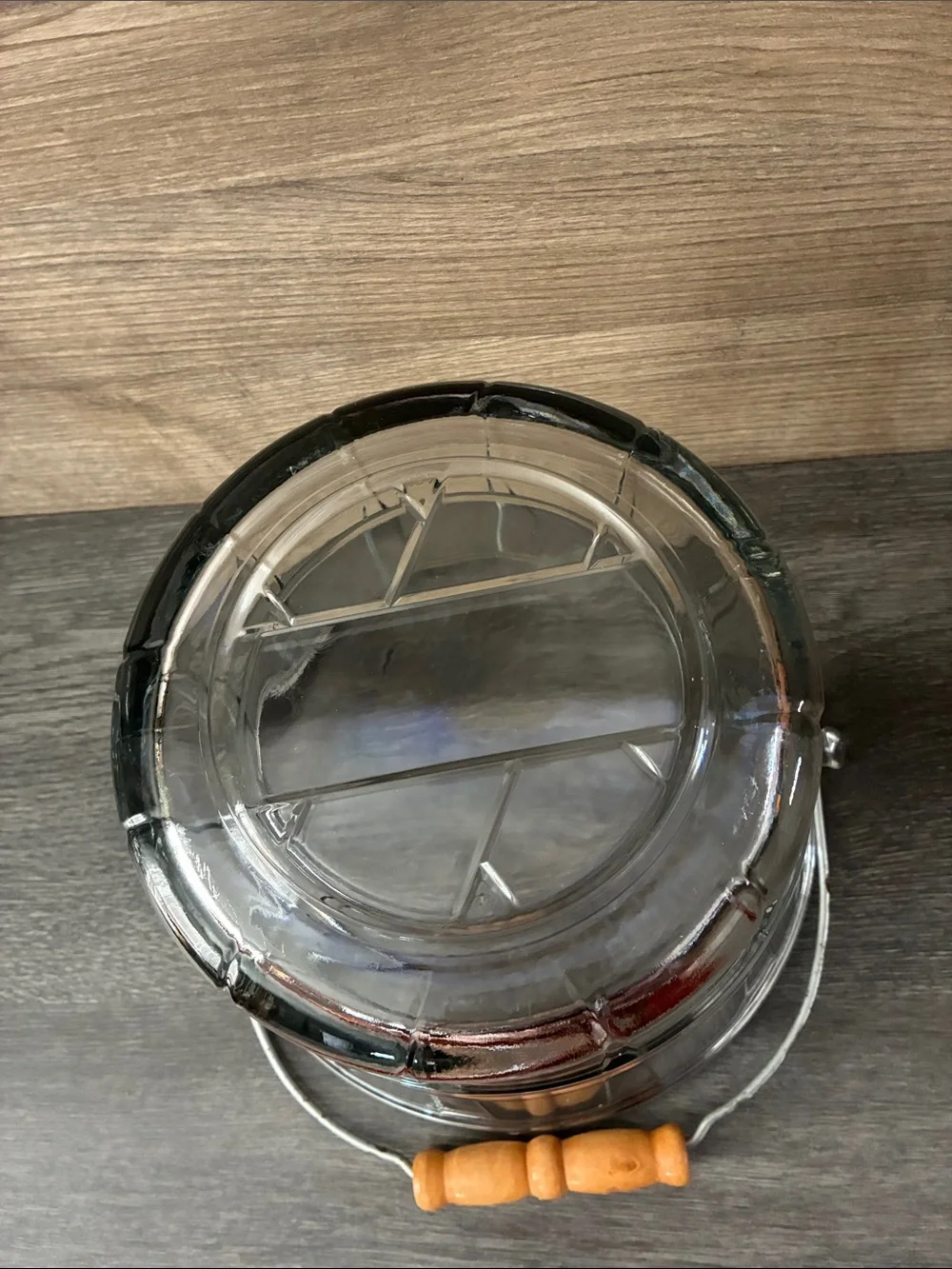 Incredible vintage Anchor Hocking Glass bucket Apple bushel basket ice bucket
